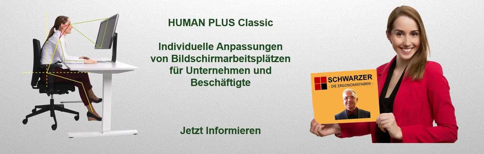 Image Header - HUMAN PLUS Classic - individuelle Arbeitsplatzanpassung für Unternehmen und Beschäftigte