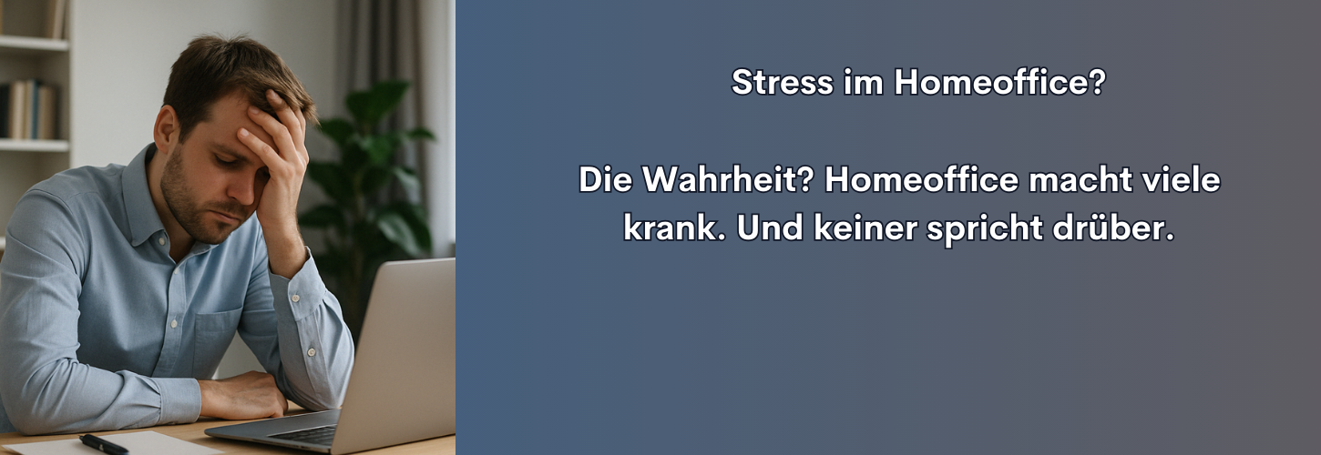 Gestresster Business-Mann im Homeoffice am Schreibtisch mit Laptop – Symbol für Überlastung und fehlende Work-Life-Balance